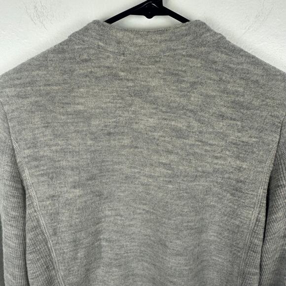 Halogen Womens 100% Merino Wool Full-Zip Light Grey Peplum Sweater Jacket Medium - Picture 5 of 9